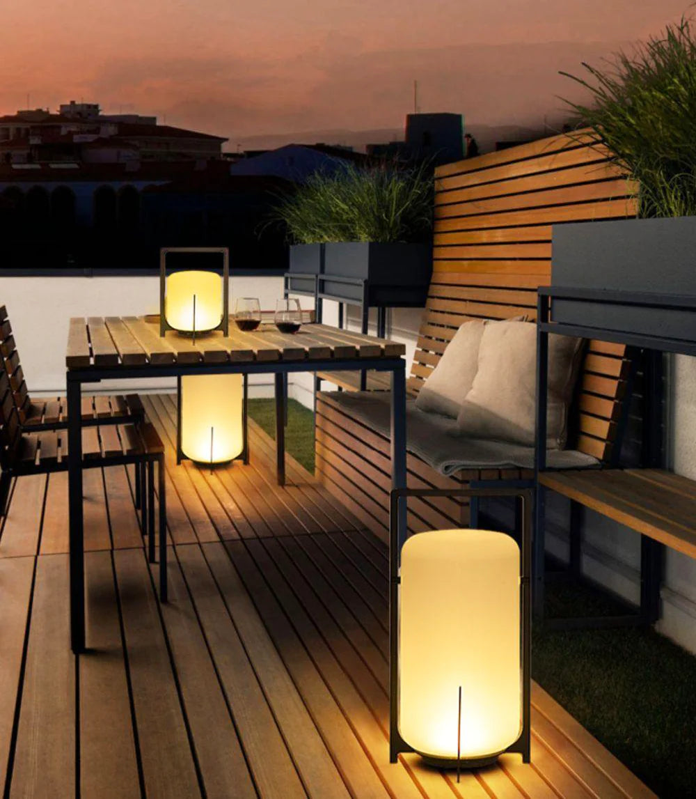 Twilight Lantern Glass Outdoor Table Lamp