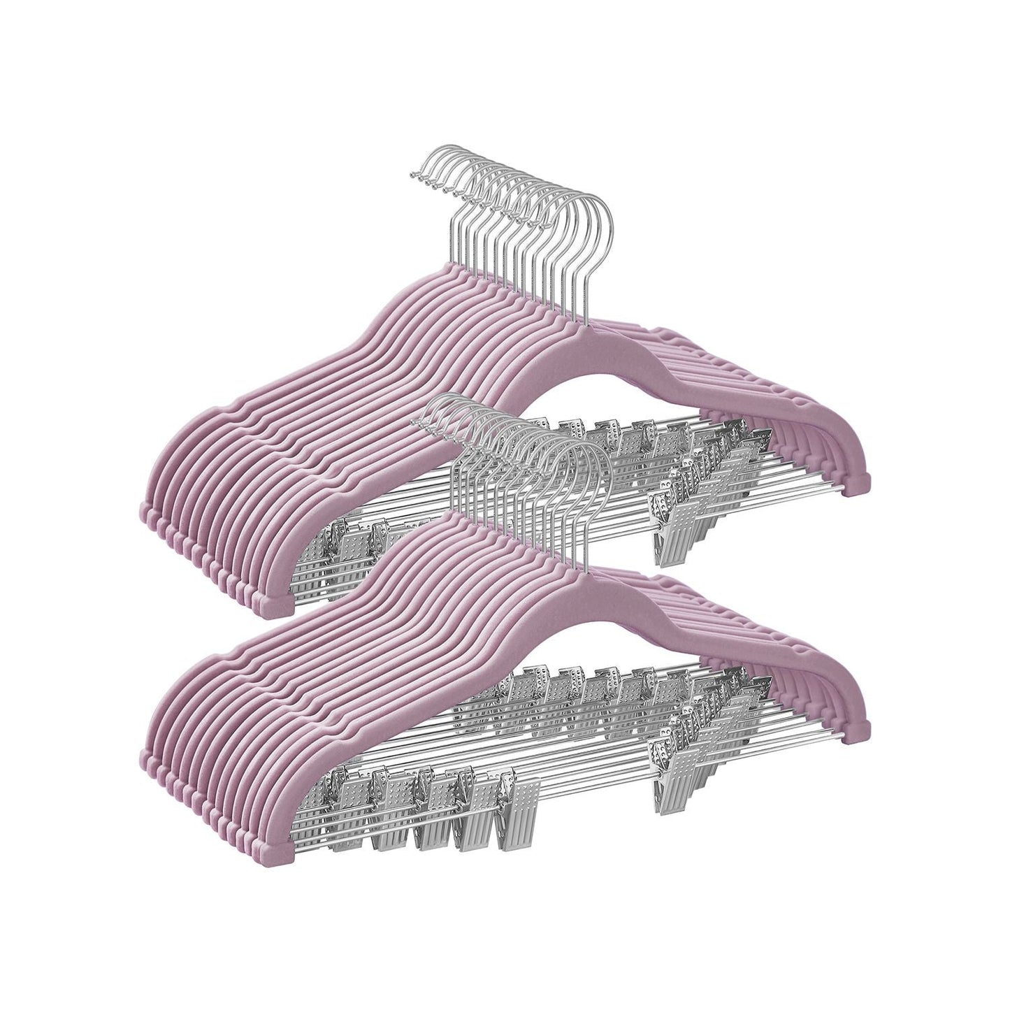 30-Pack Pants Hangers with Adjustable Clips