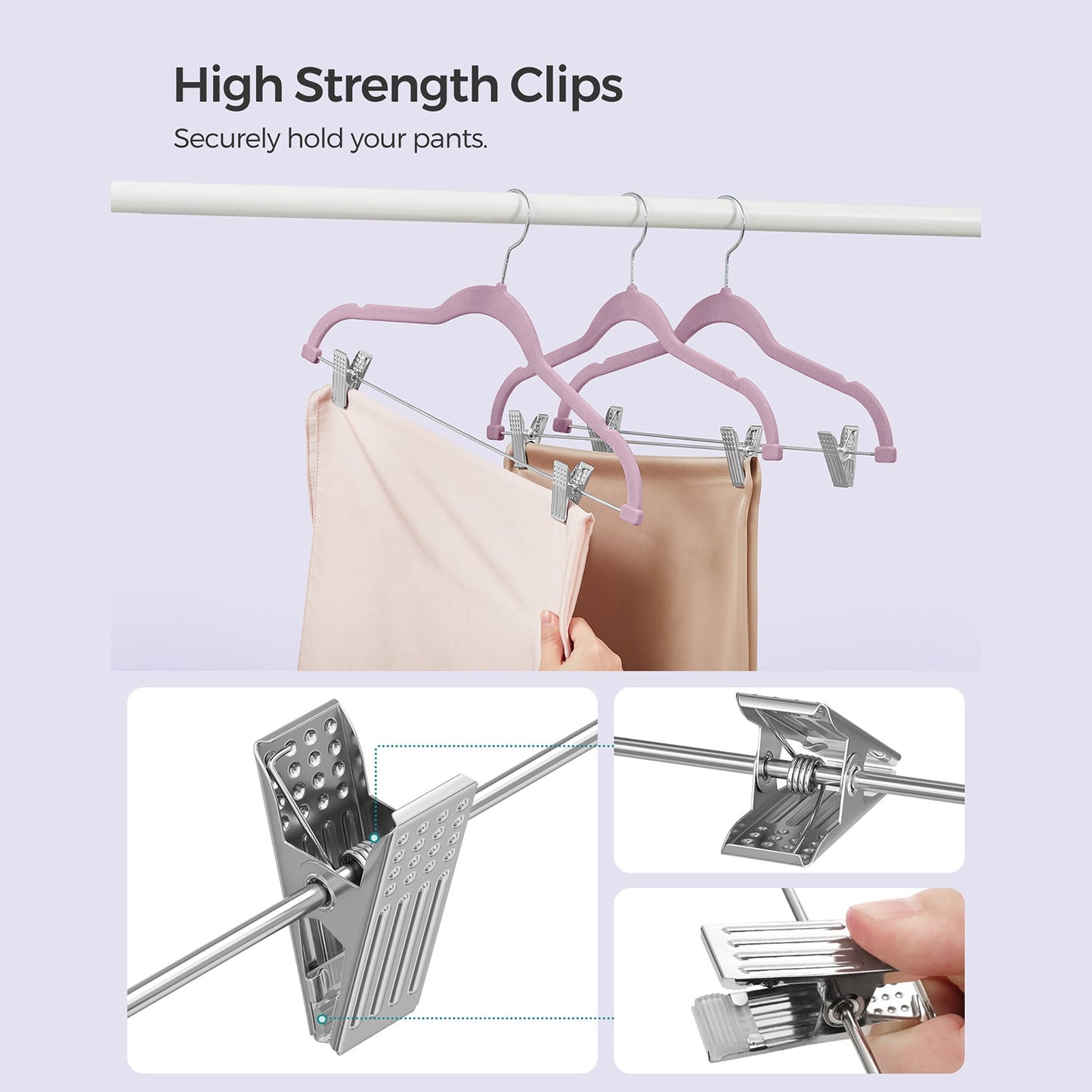 30-Pack Pants Hangers with Adjustable Clips