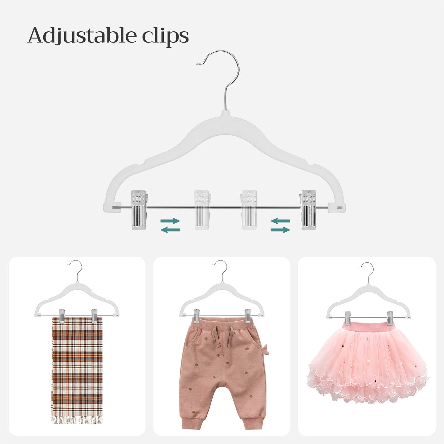 30 Packs Pants Hangers with Clips and 6 Clothes Dividers