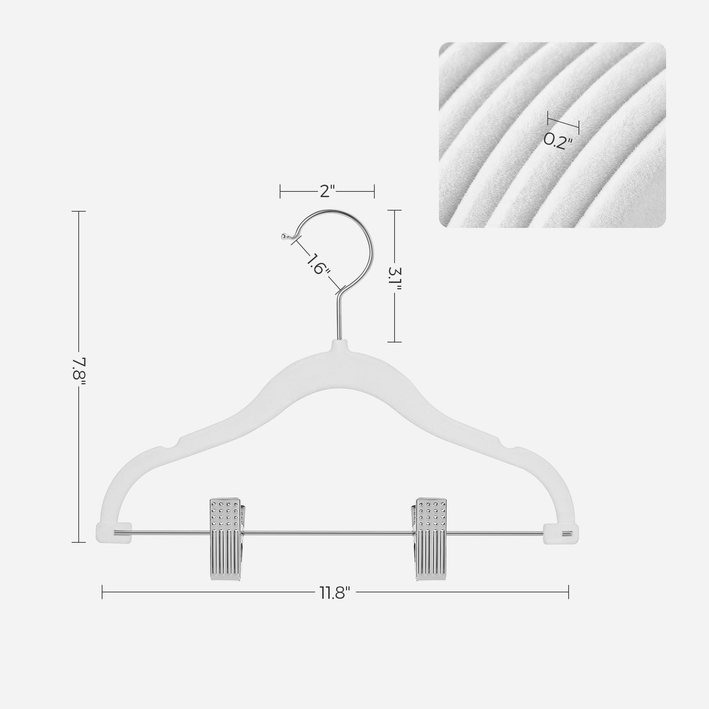 30 Packs Pants Hangers with Clips and 6 Clothes Dividers