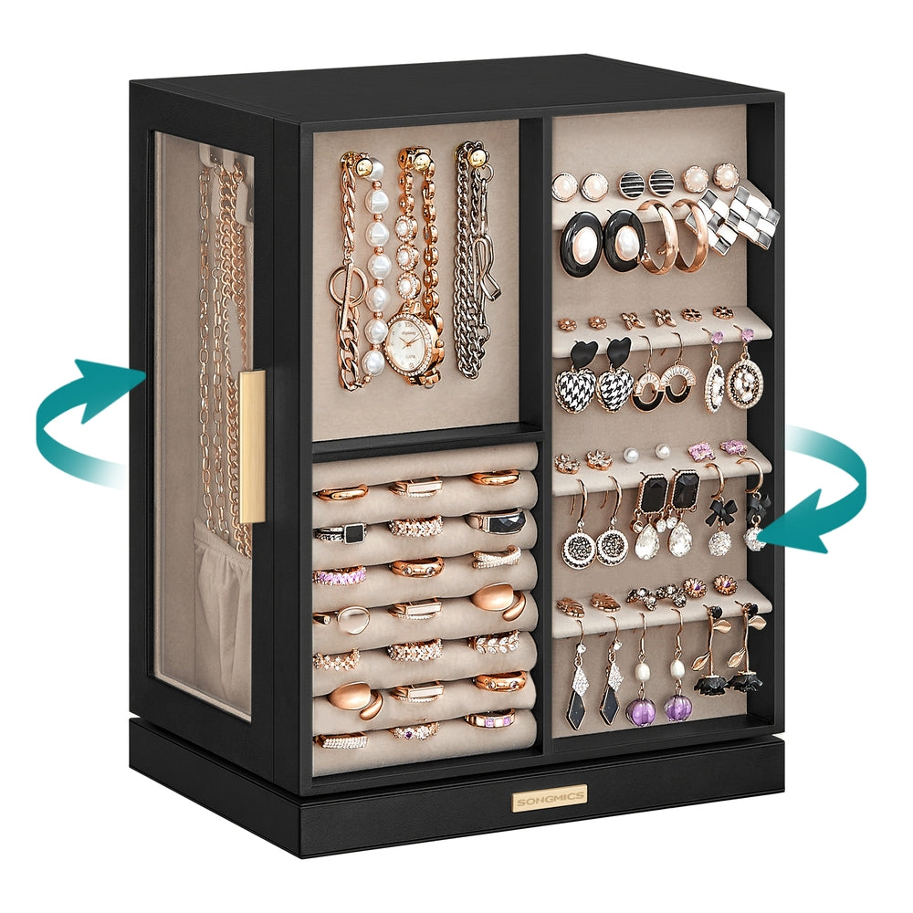 Jewelry Box 360 Rotating with 5 Drawers