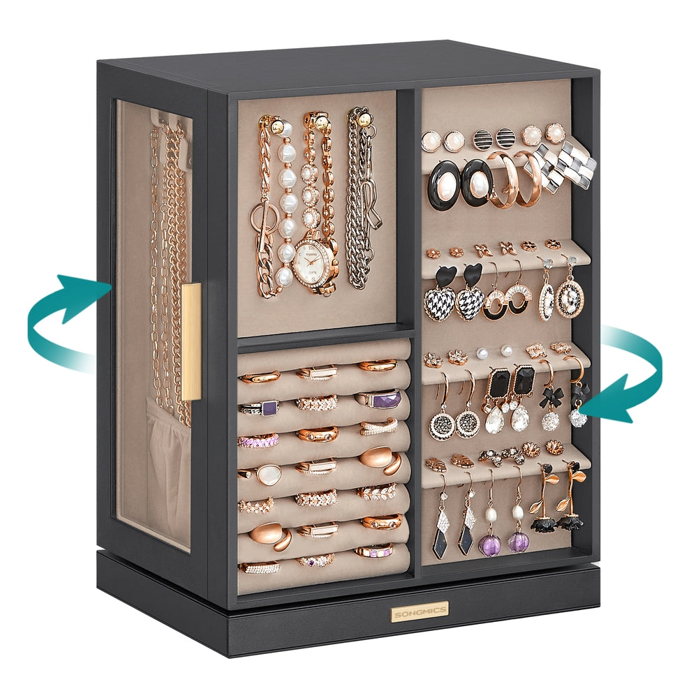 Jewelry Box 360 Rotating with 5 Drawers
