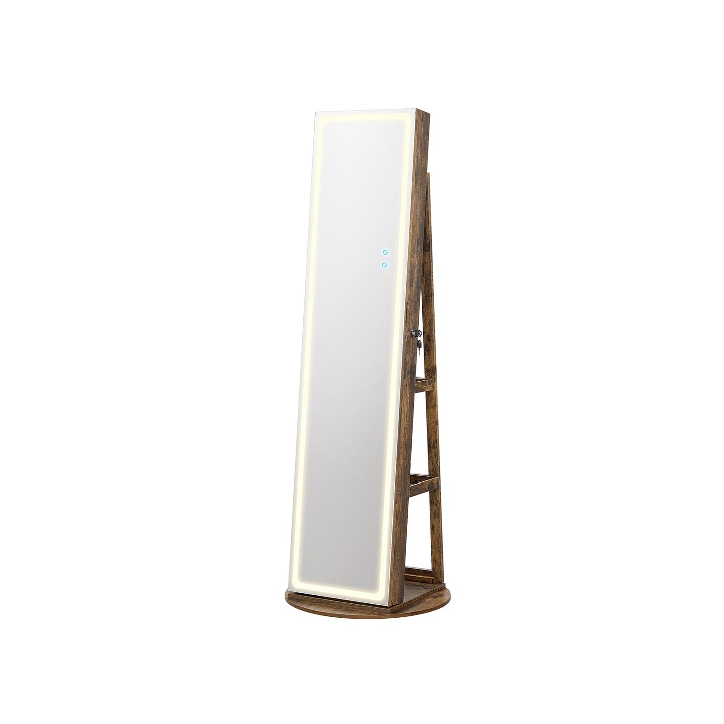 LED Mirror Jewelry Cabinet Standing