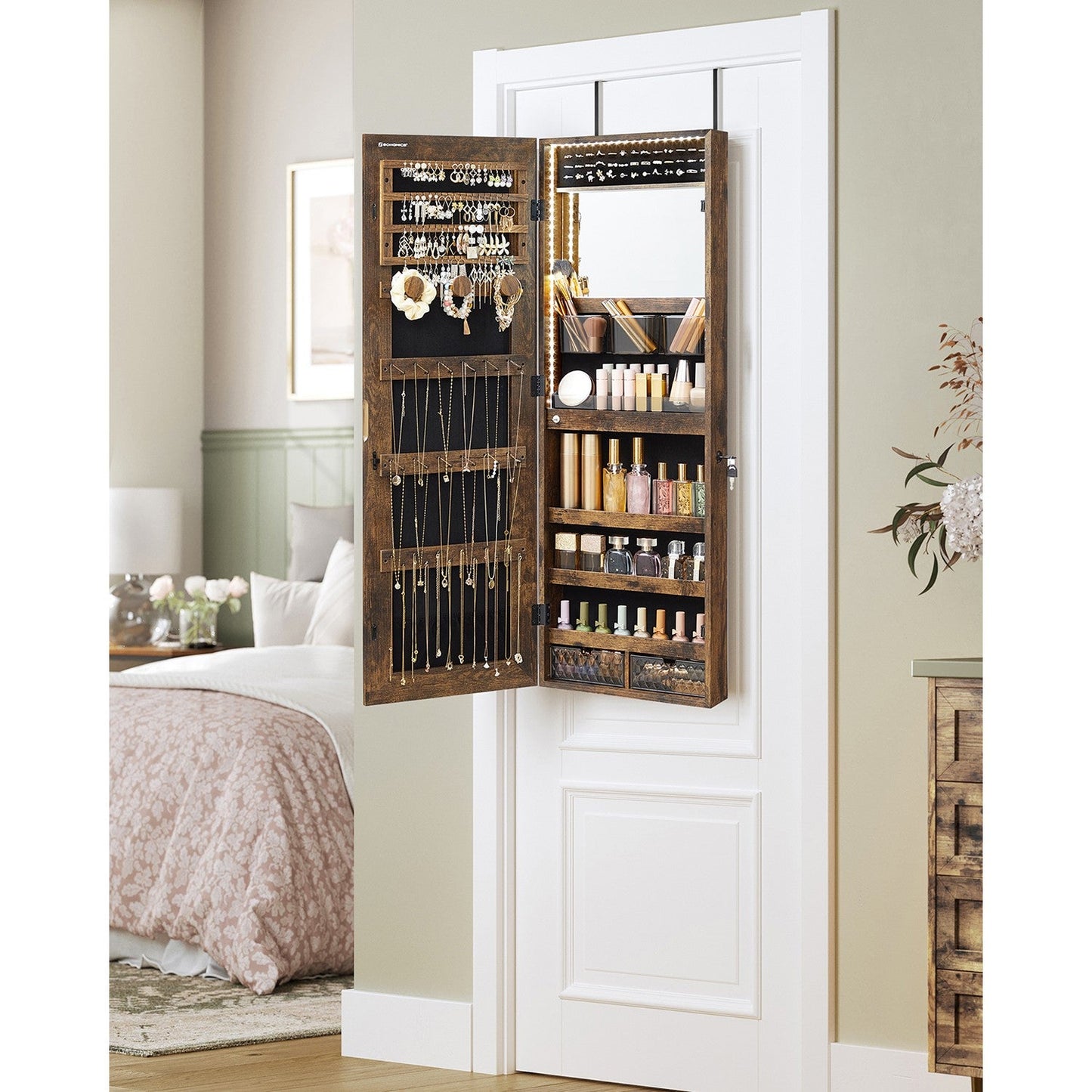 Jewelry Cabinet Armoire with Mirror