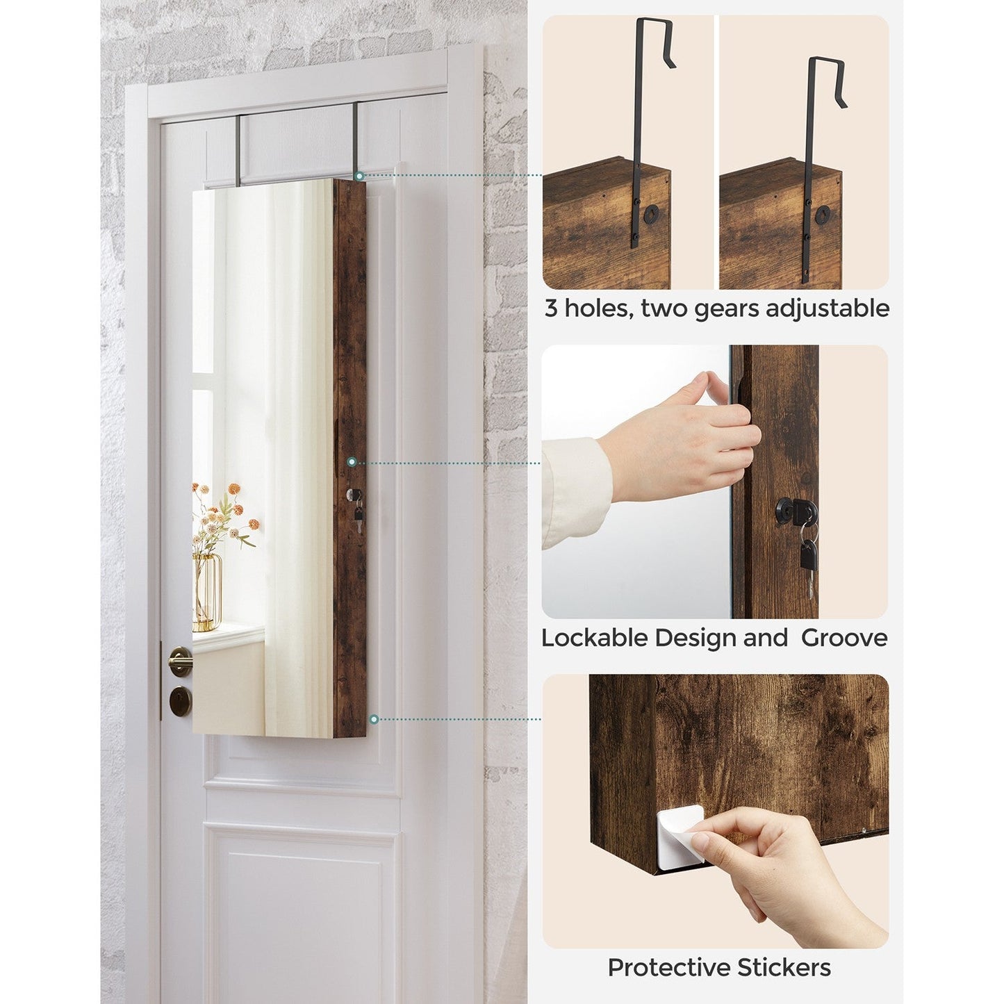 Jewelry Cabinet Armoire with Mirror