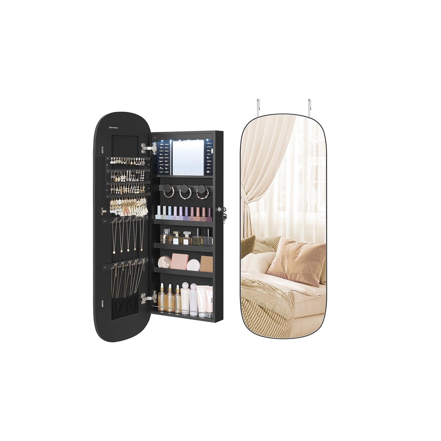 LED Jewelry Cabinet Wall or Door Mounted
