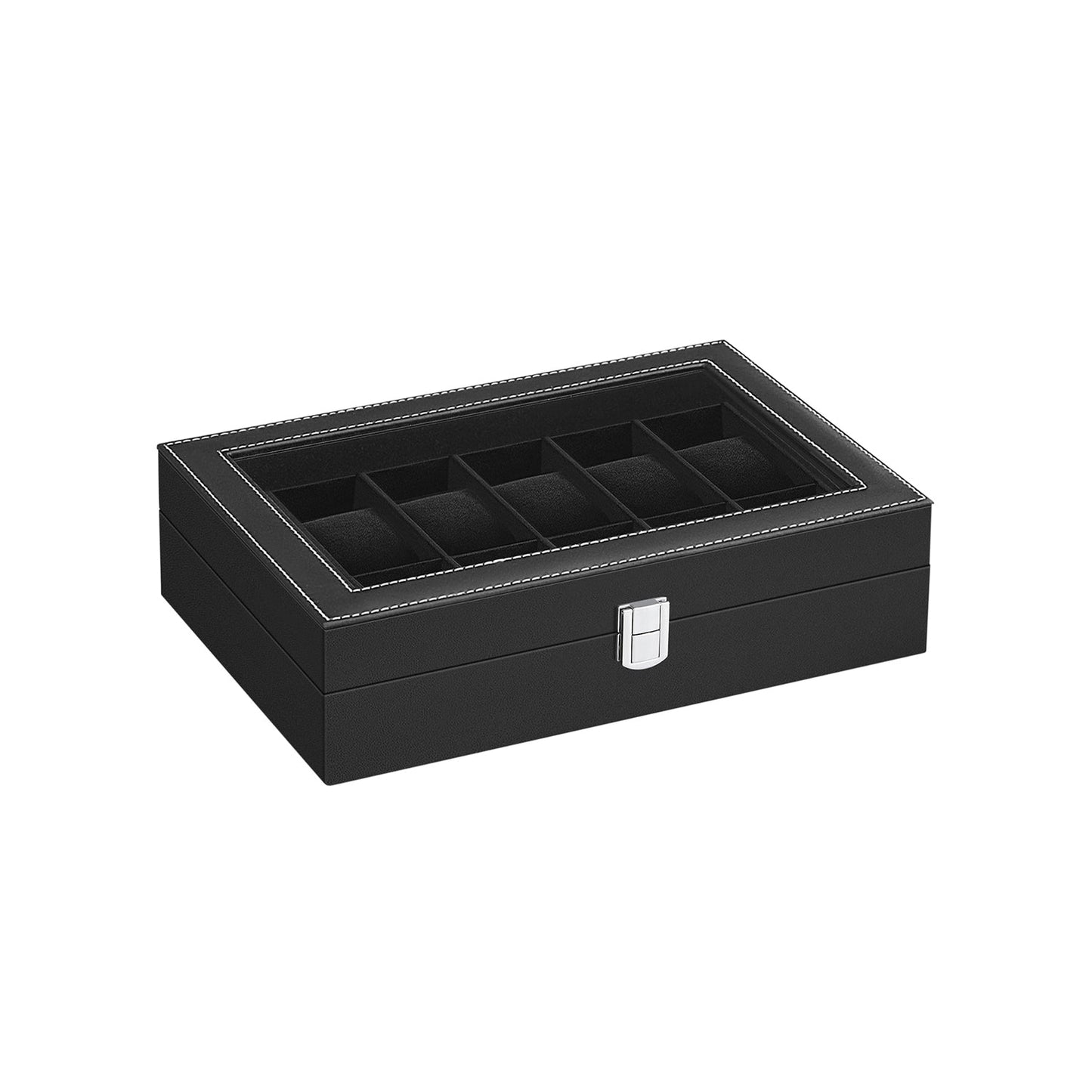 12-Slot Watch Box with Glass Lid