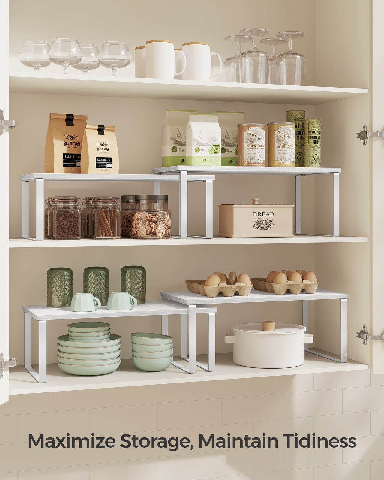 Cabinet Organizer Shelf, Set of 2