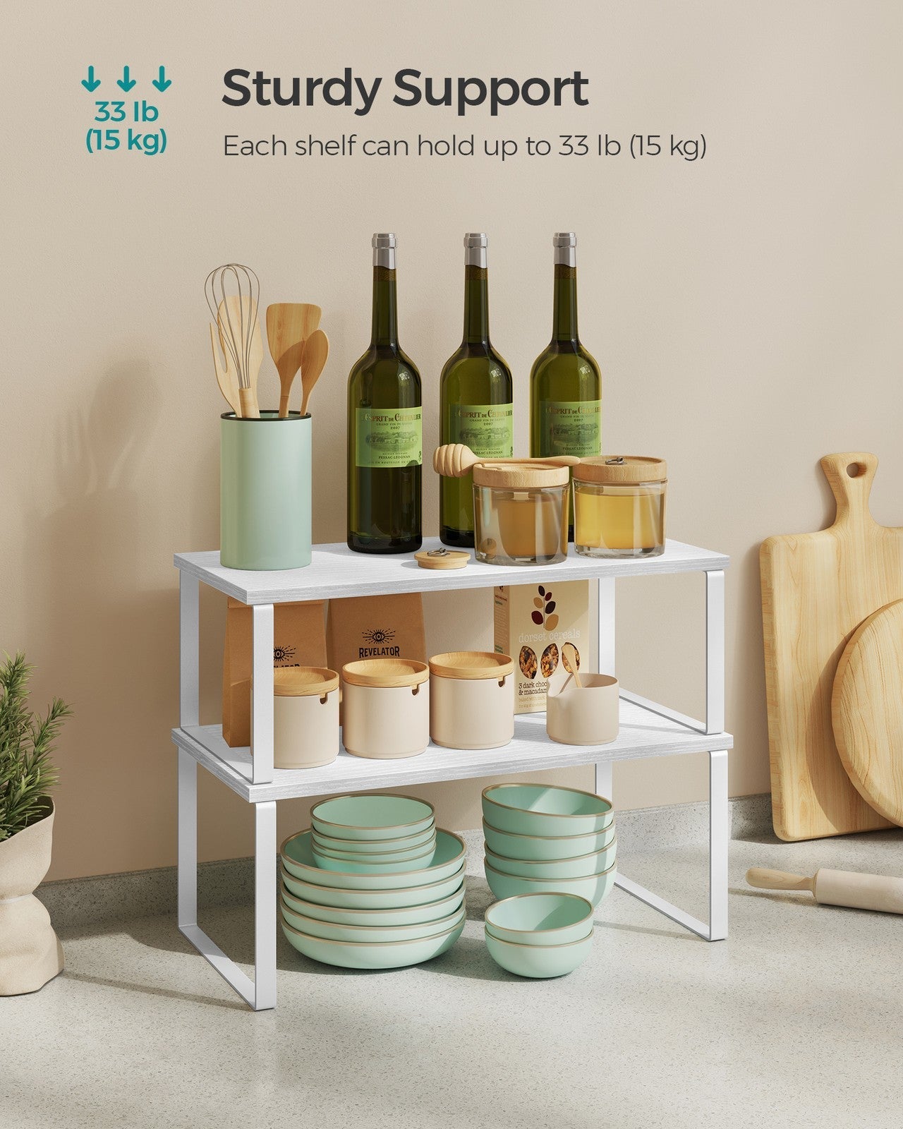 Cabinet Organizer Shelf, Set of 2