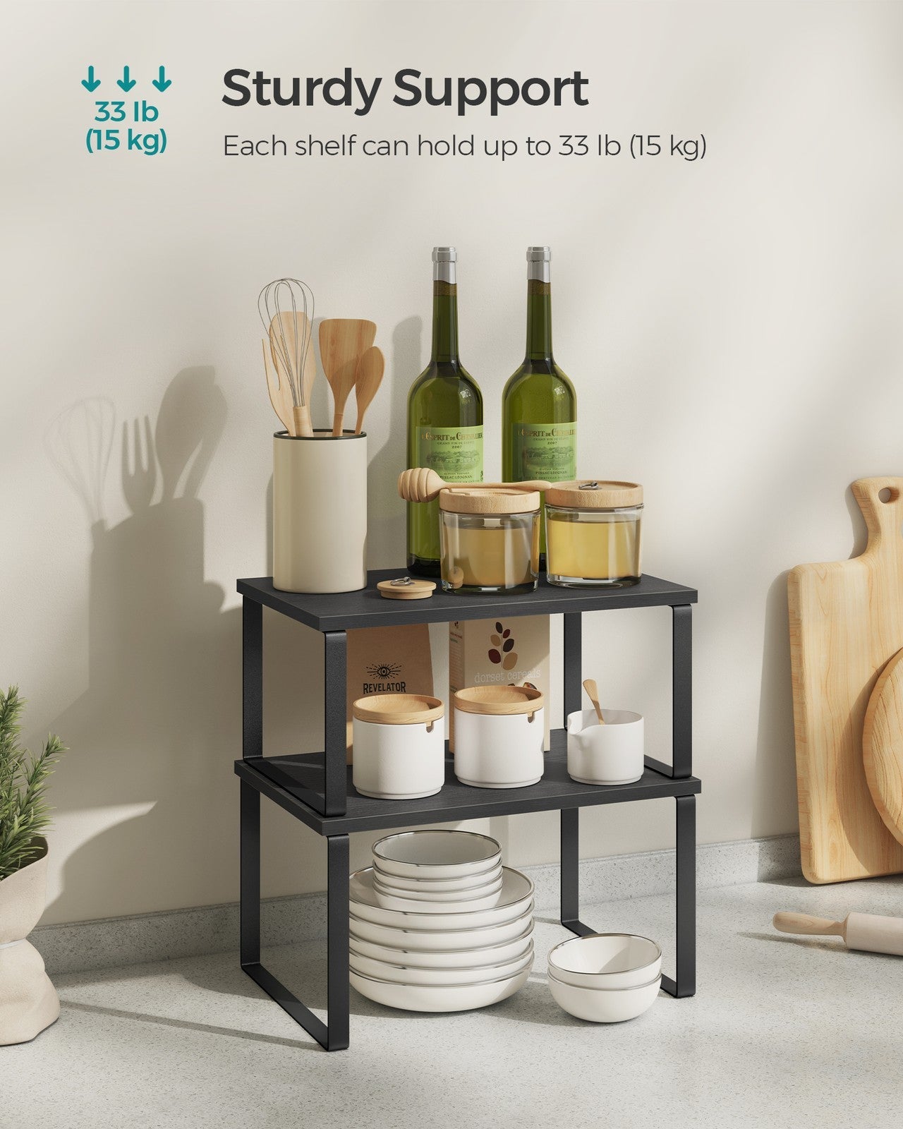 Set of 4 Kitchen Counter Shelves