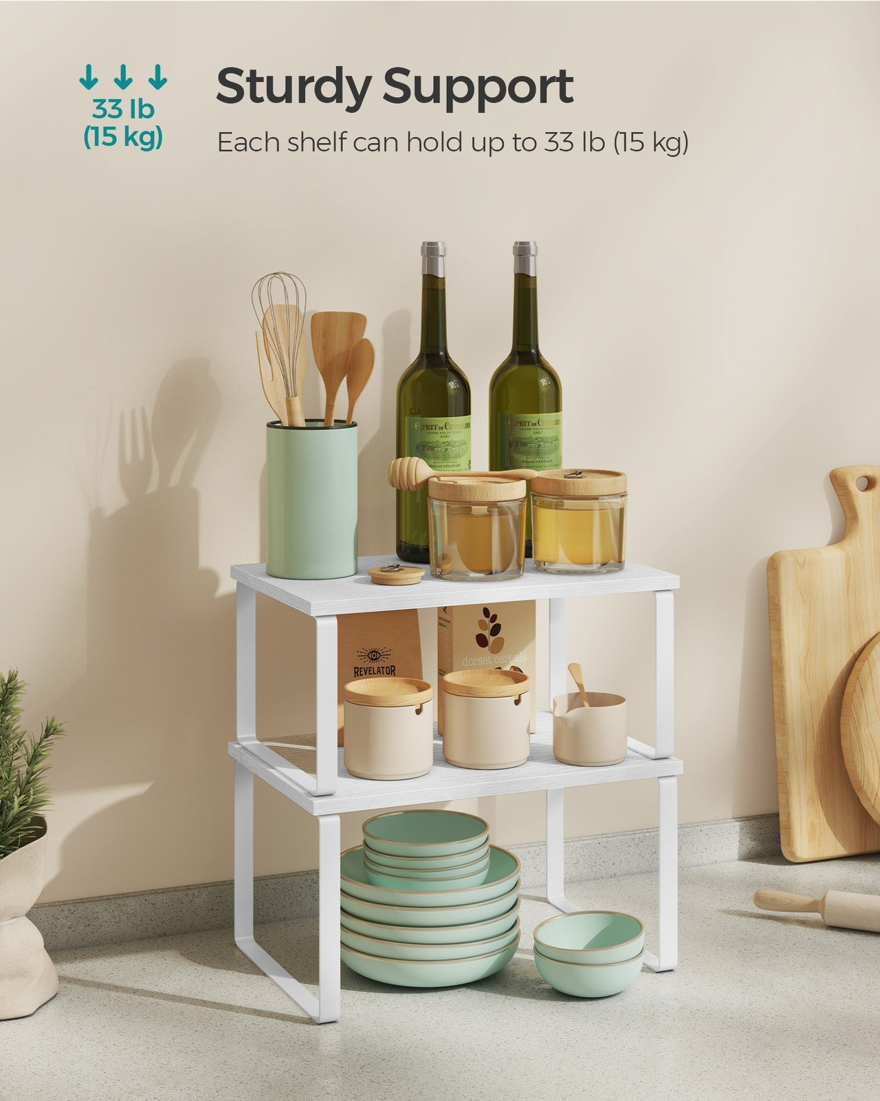 Set of 4 Kitchen Counter Shelves