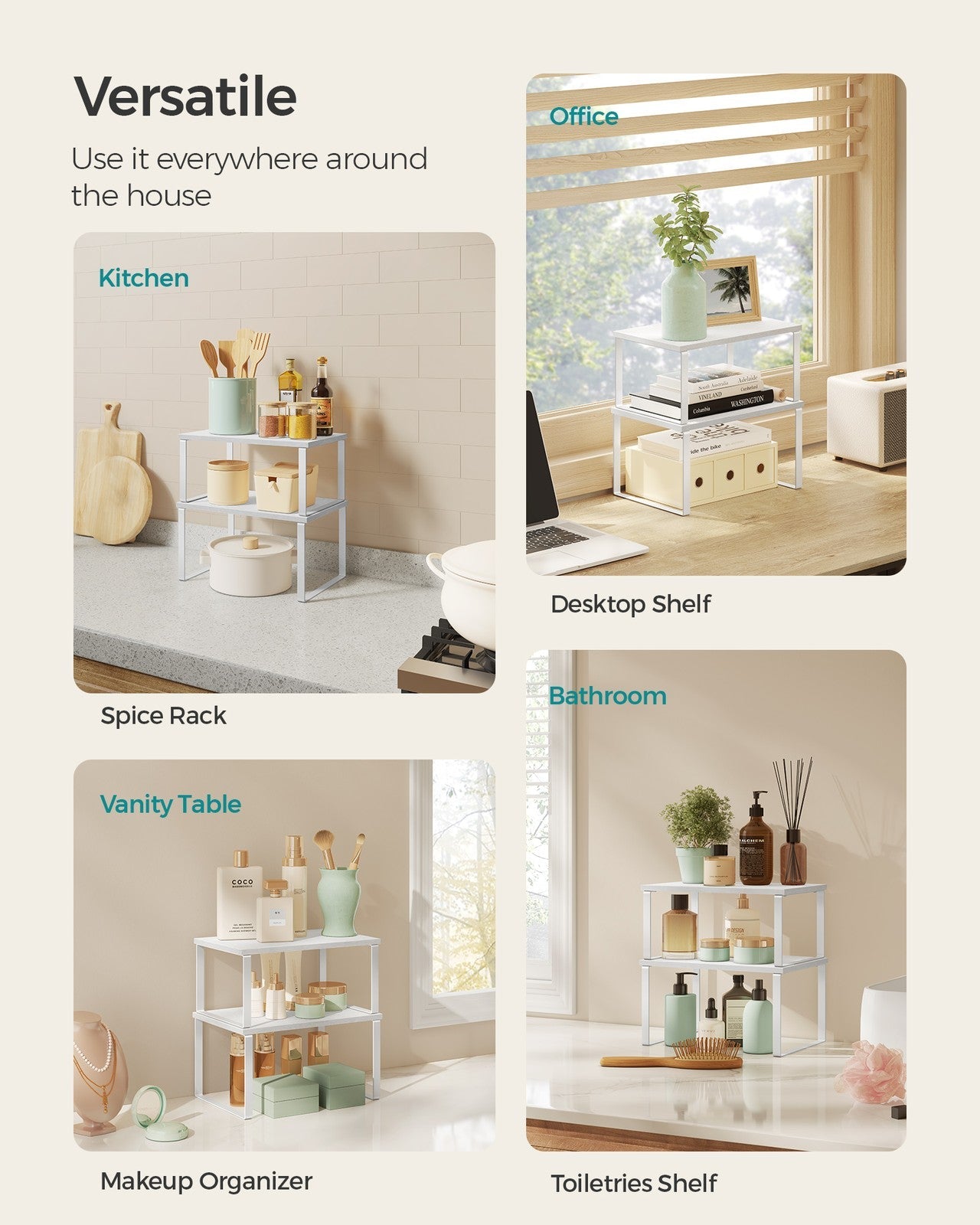 Set of 4 Kitchen Counter Shelves