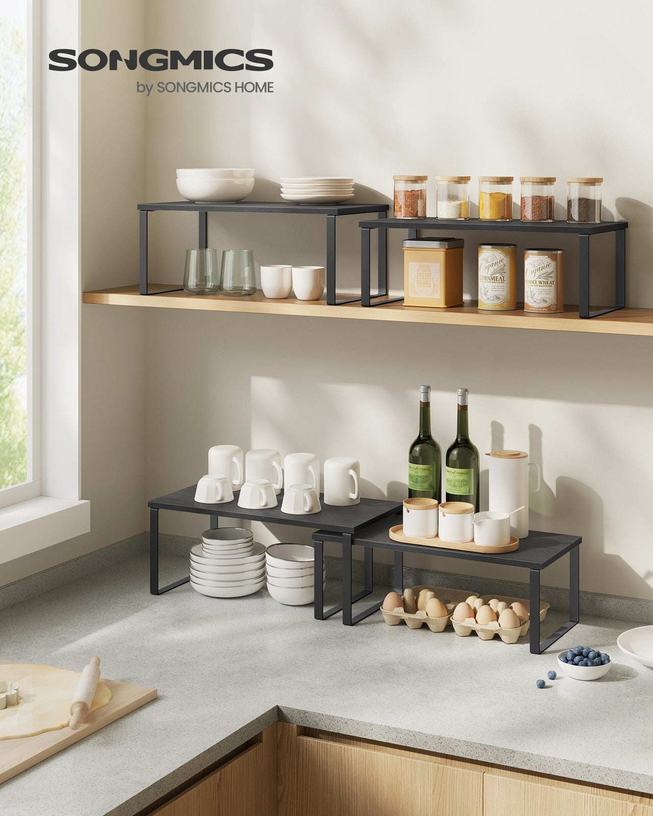 Set of 4 Kitchen Counter Shelves