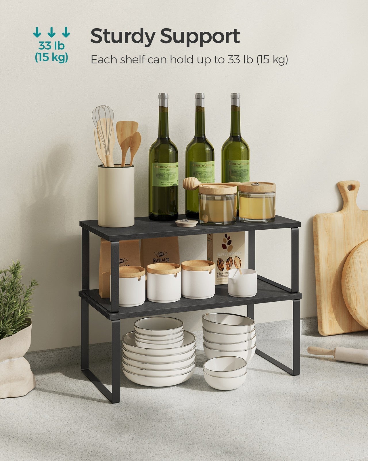Set of 4 Kitchen Counter Shelves