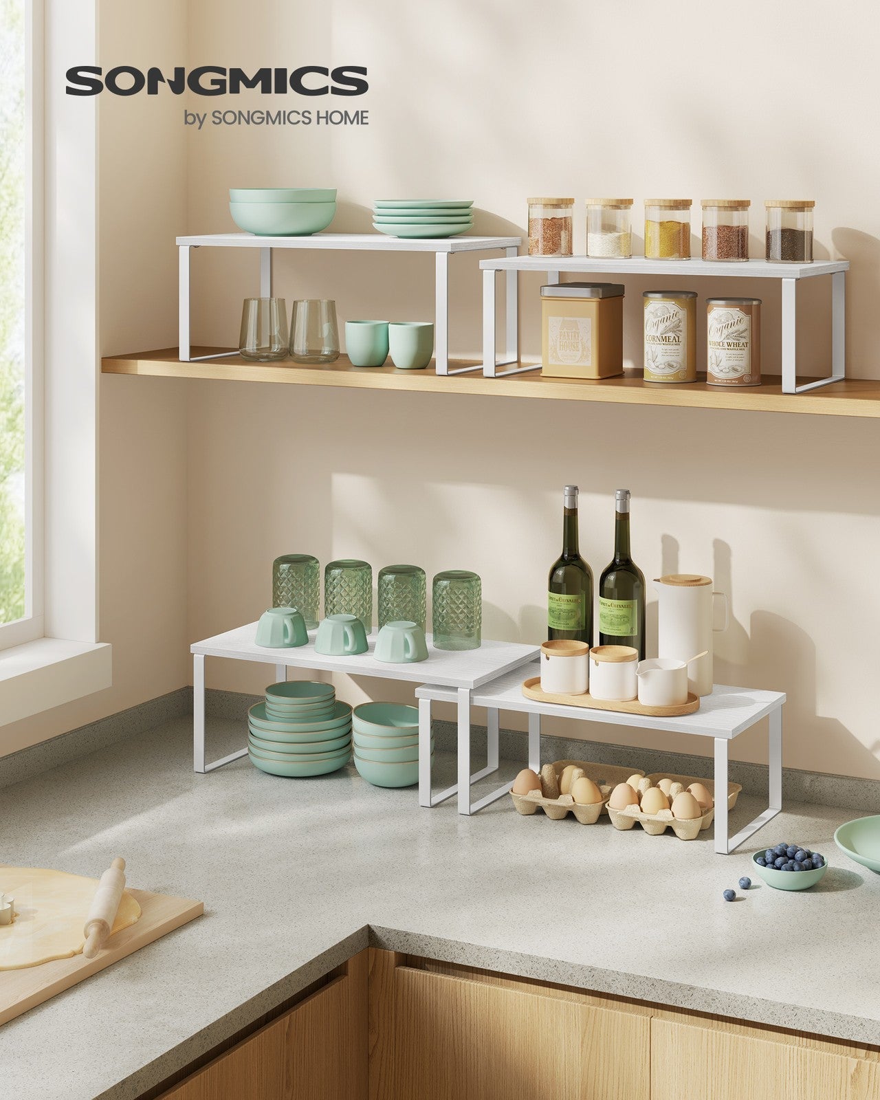 Set of 4 Kitchen Counter Shelves