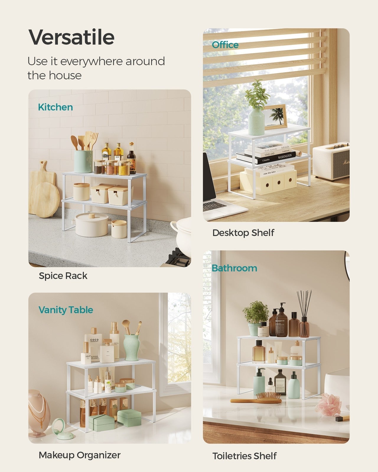 Set of 4 Kitchen Counter Shelves
