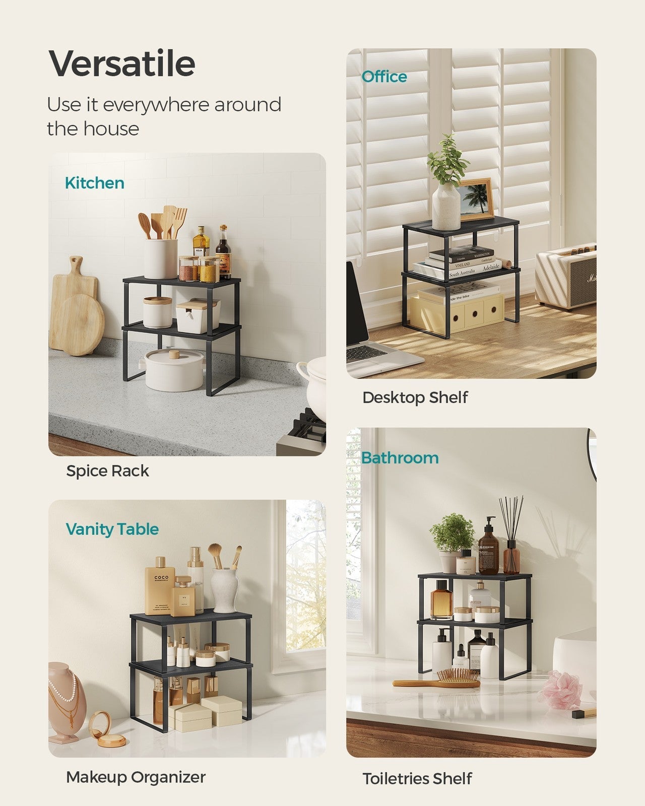 Set of 2 Kitchen Counter Shelves