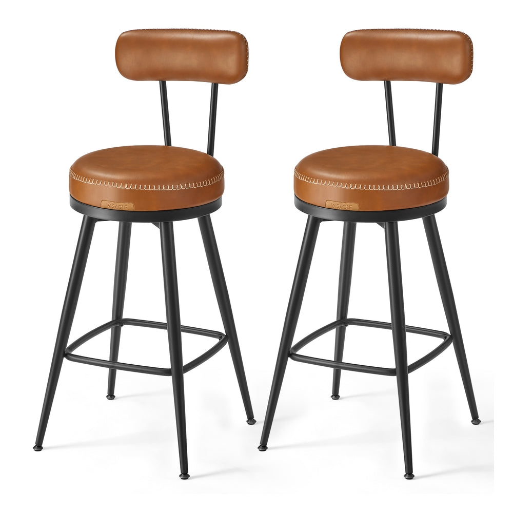 EKHO Collection - Swivel Bar Stools with Backs, 30-Inch Tall