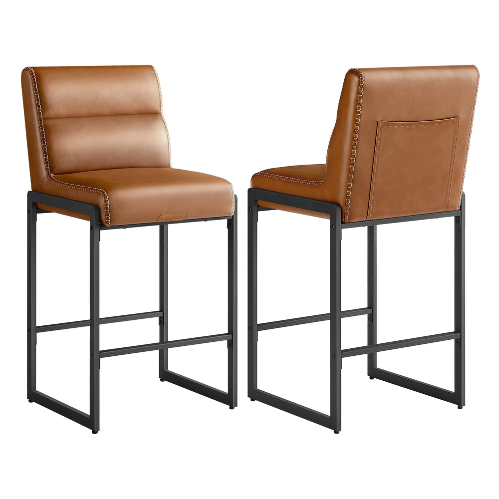 EKHO Collection - Bar Stools Set of 2, Counter Height Stools with Backs, Forest Green