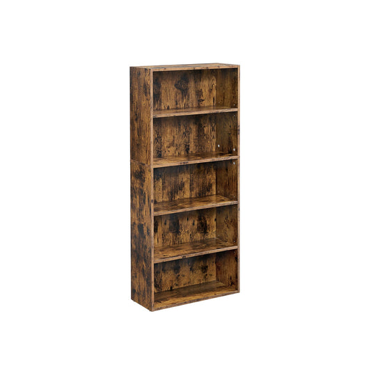 5-Tier Open Bookcase with Adjustable Storage Shelves