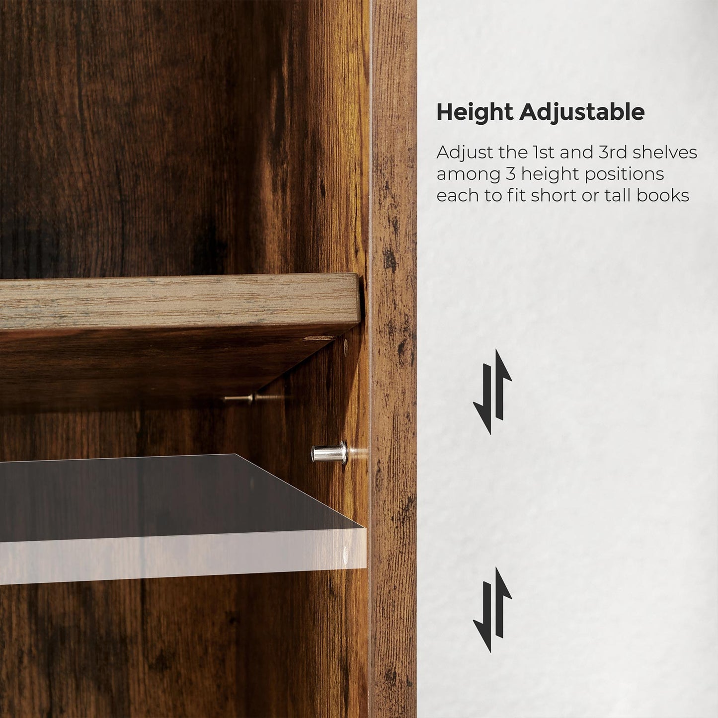 5-Tier Open Bookcase with Adjustable Storage Shelves