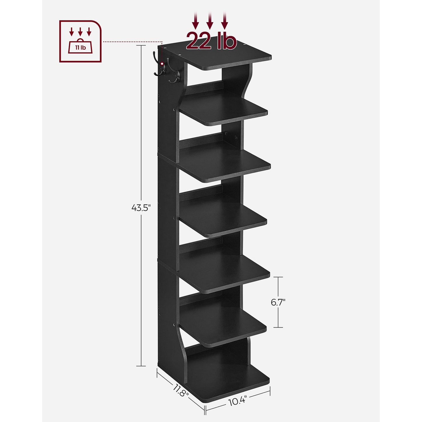 6 Tier Slim Shoe Storage Rack