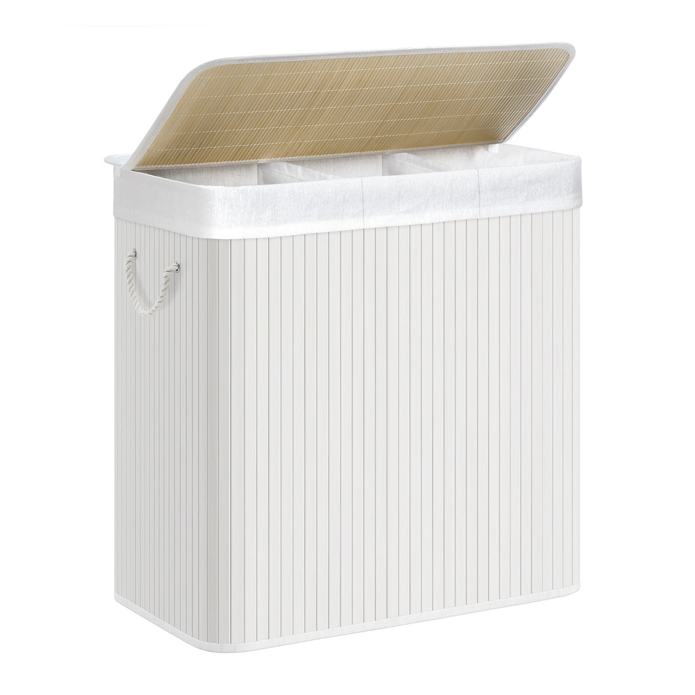 3-Section Laundry Hamper with Lid 39.6 Gallons (150L)