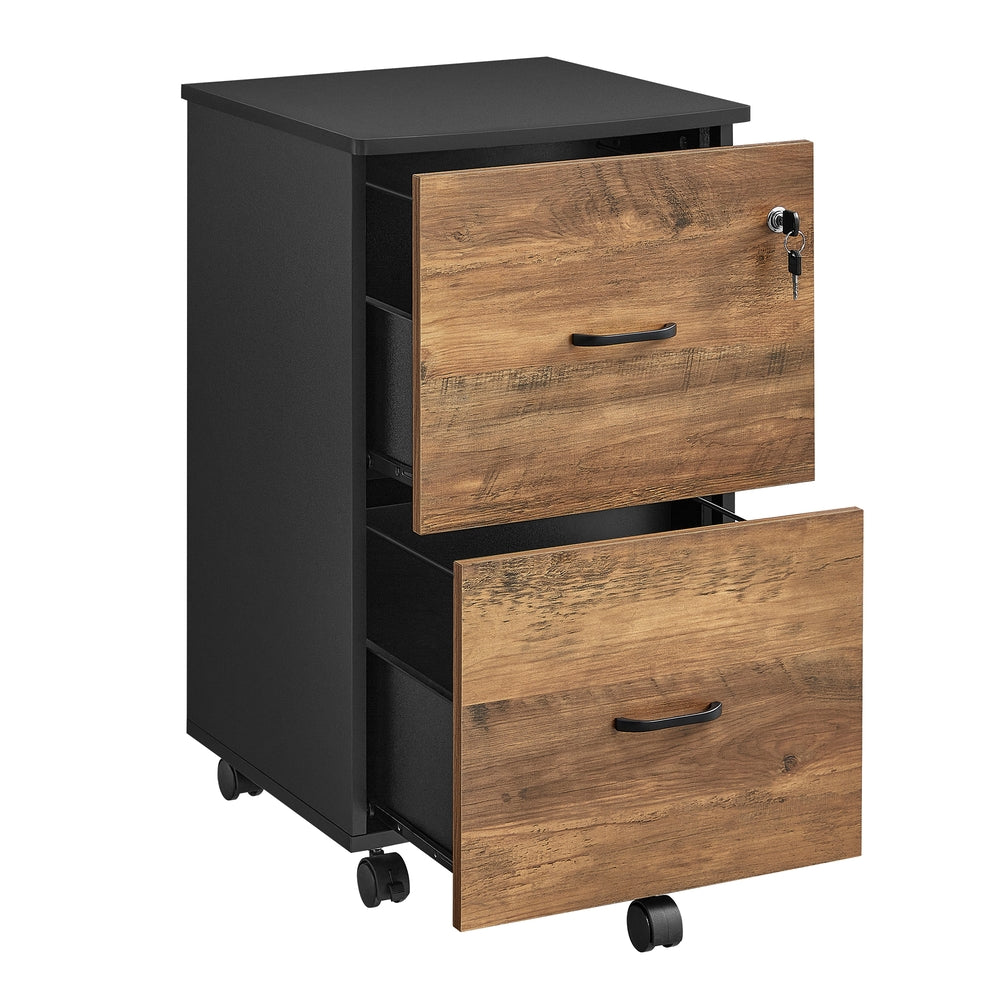 2-Drawer File Cabinet, Locking Filing Cabinet, Black
