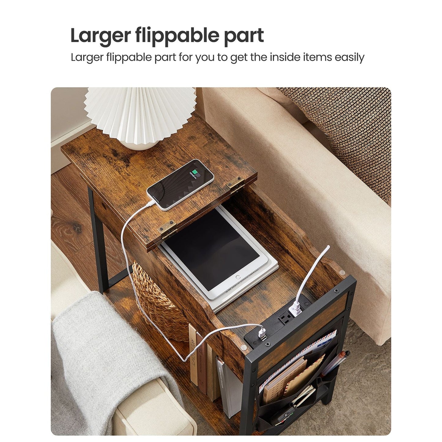 End Tables Set with USB Ports and Outlets