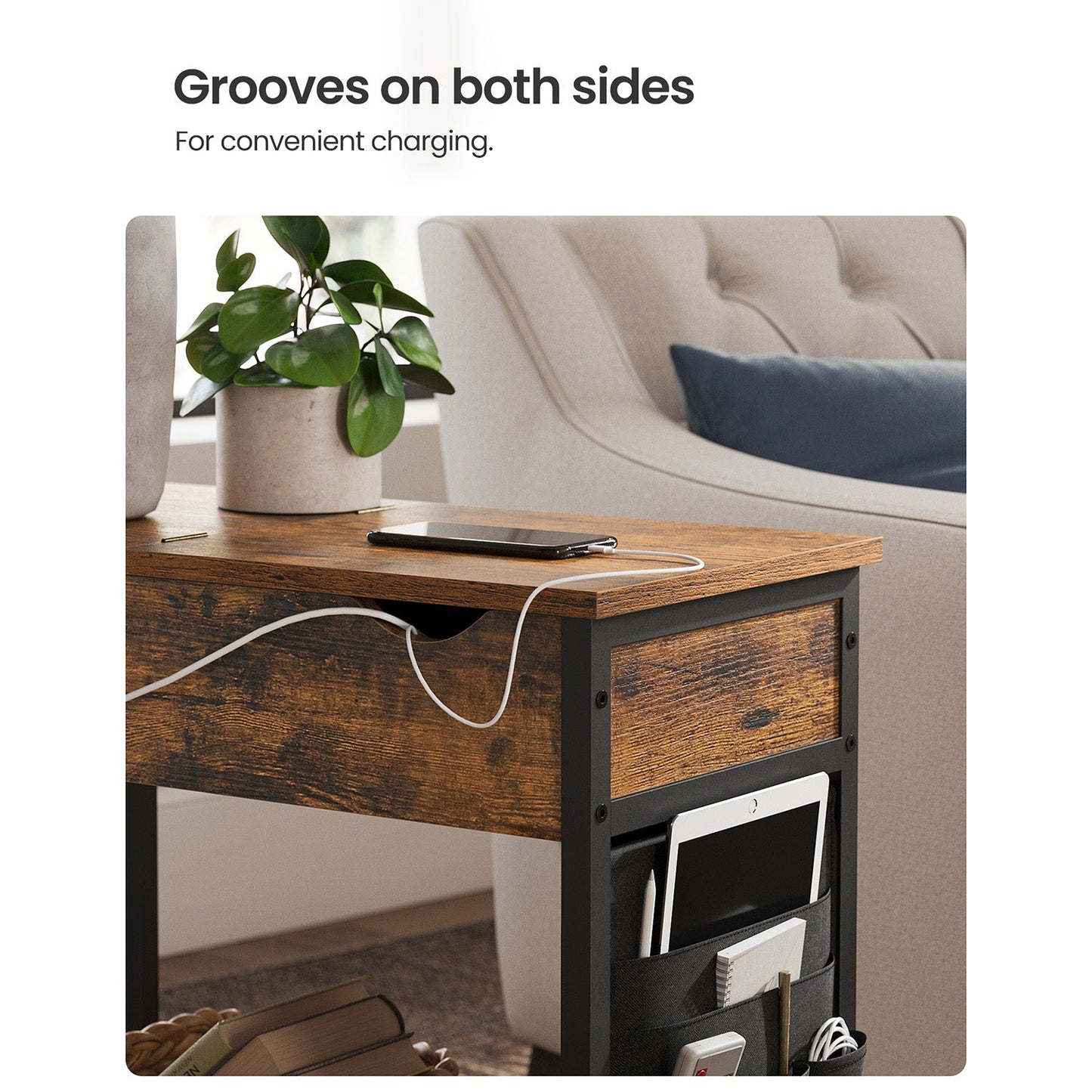 End Tables Set with USB Ports and Outlets