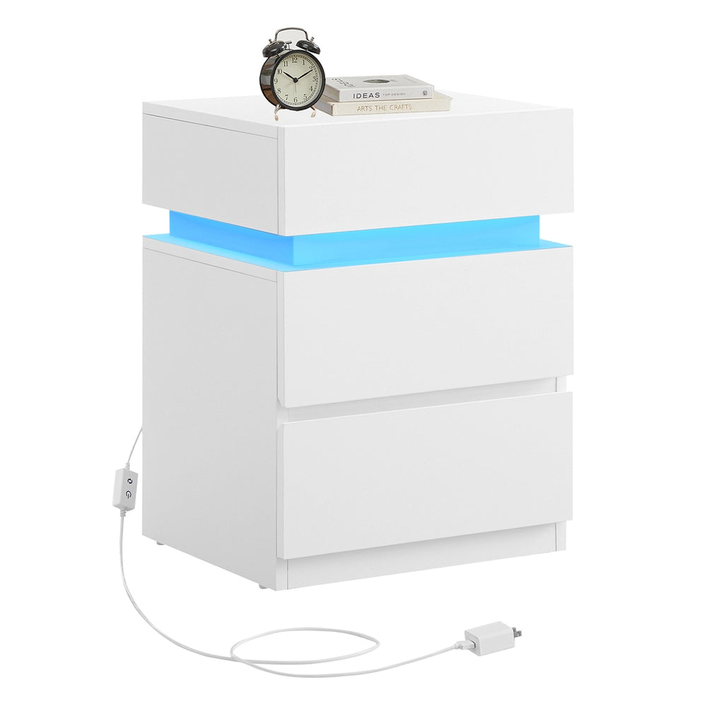 Nightstands with LED Lights, Set of 2