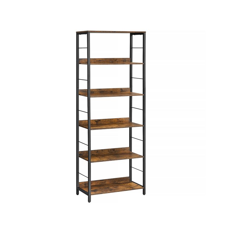 6-Tier Bookshelf, Bookcase for Office, 11.8 x 23.6 x 70.1 Inches, Shelving Unit, with Back Panels