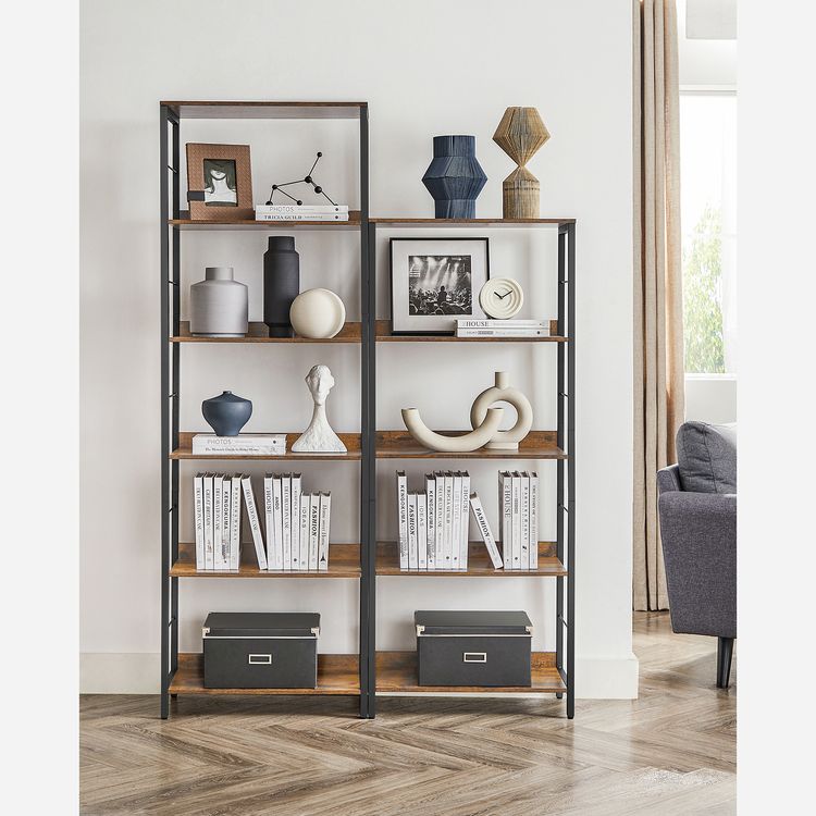 6-Tier Bookshelf, Bookcase for Office, 11.8 x 23.6 x 70.1 Inches, Shelving Unit, with Back Panels