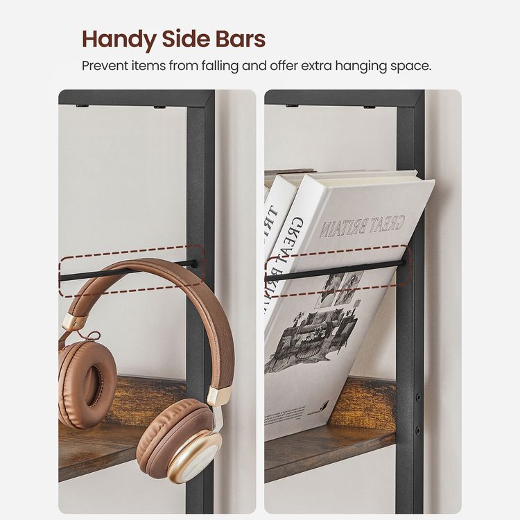 6-Tier Bookshelf, Bookcase for Office, 11.8 x 23.6 x 70.1 Inches, Shelving Unit, with Back Panels