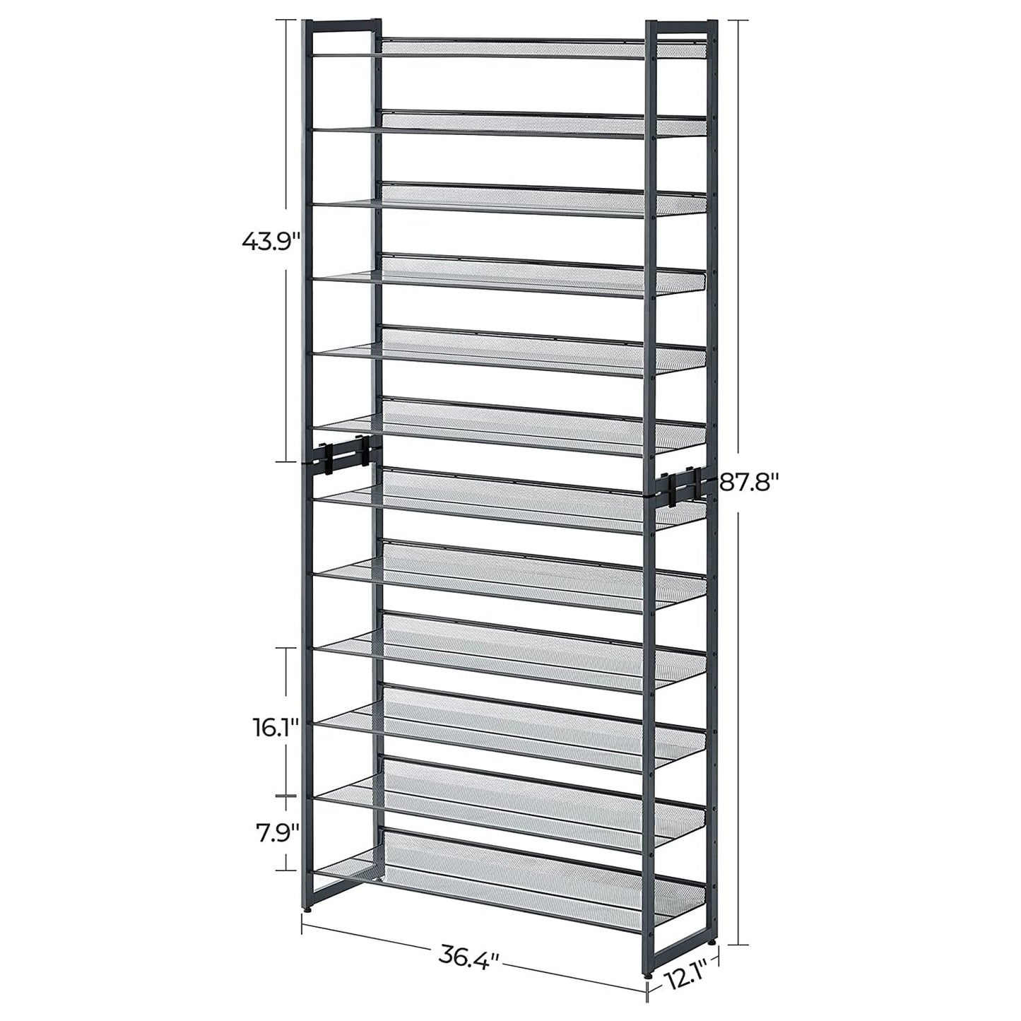 12-Tier Metal Shoe Storage Organizer