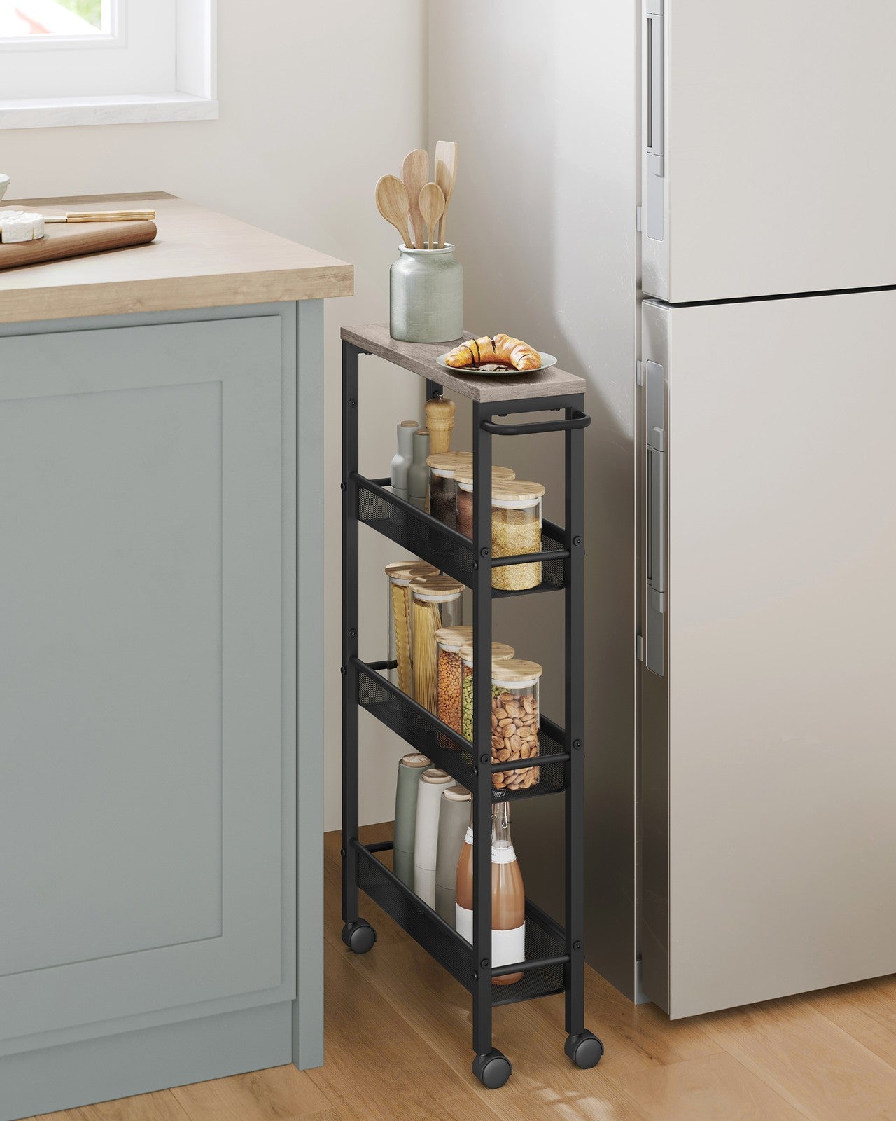 4-Tier Slim Rolling Storage Cart