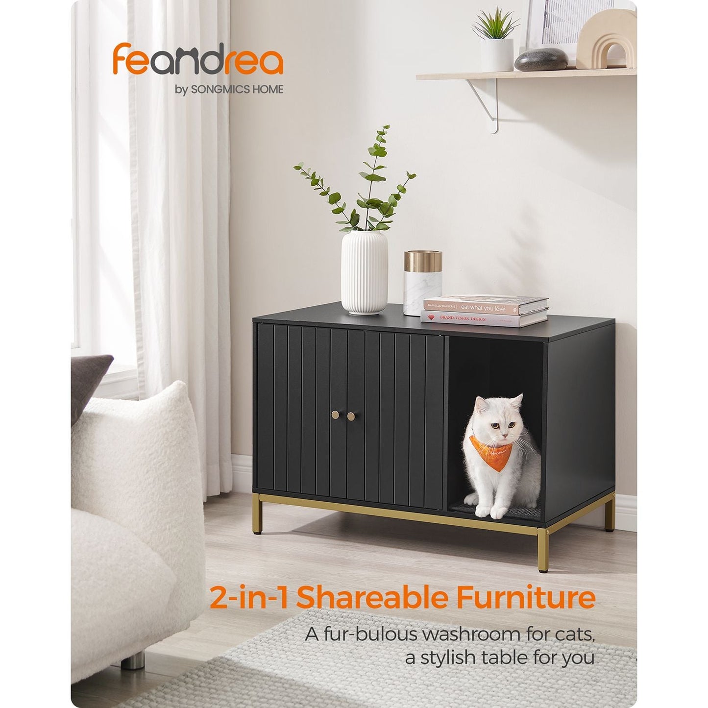 Modern Cat Litter Box Furniture Hidden