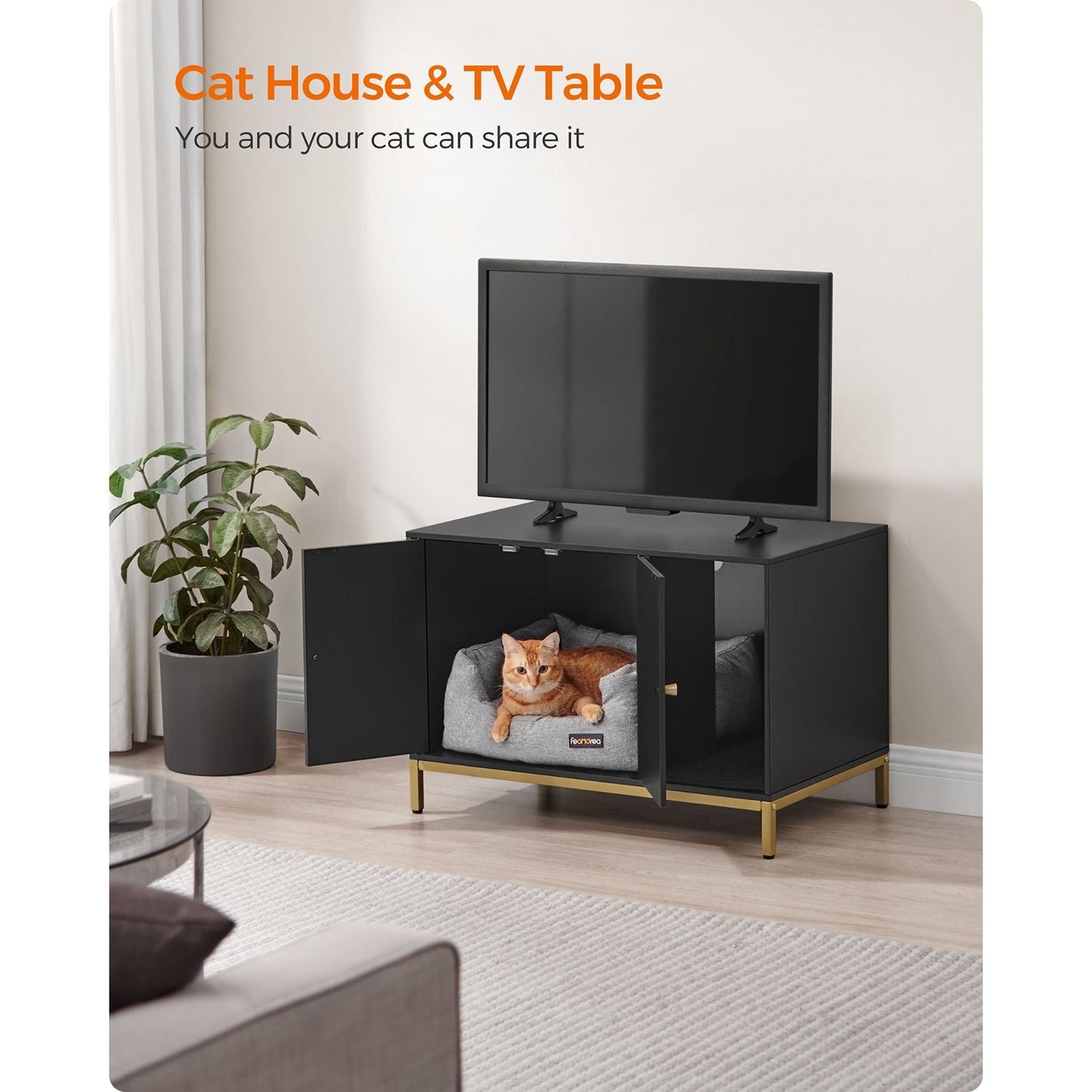 Modern Cat Litter Box Furniture Hidden