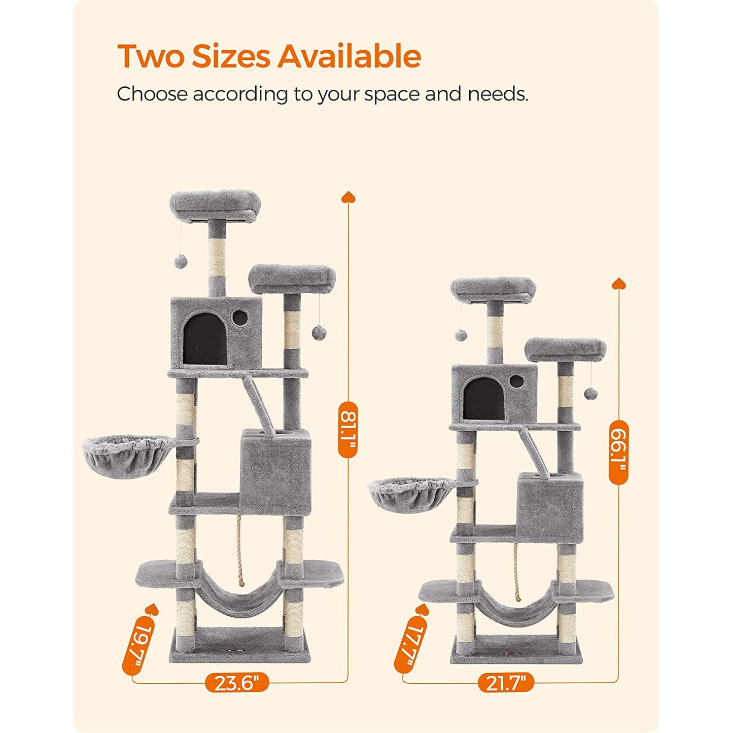 Large Cat Tower with 13 Scratching Posts