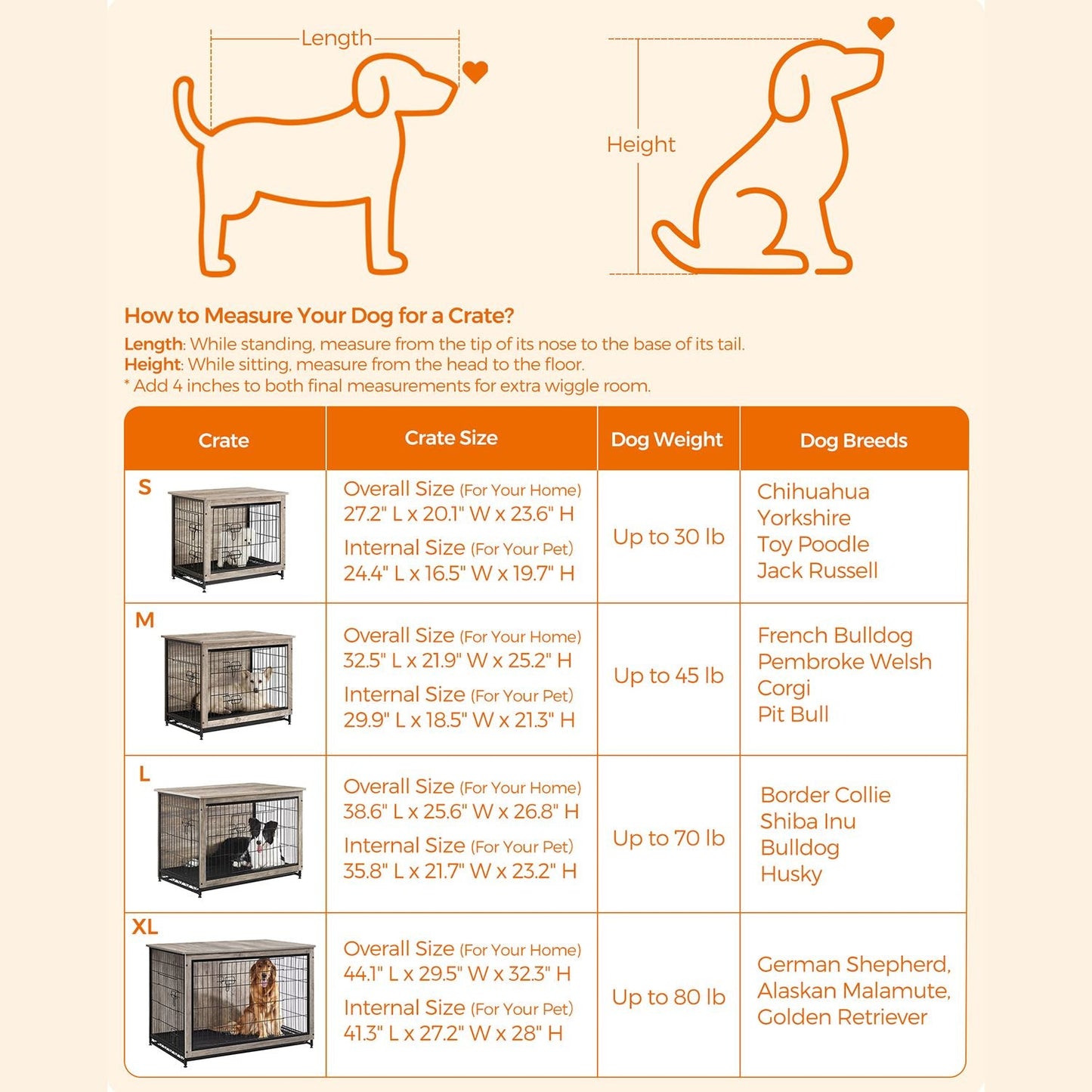 Modern Kennel for Dogs Indoor up to 80 lb