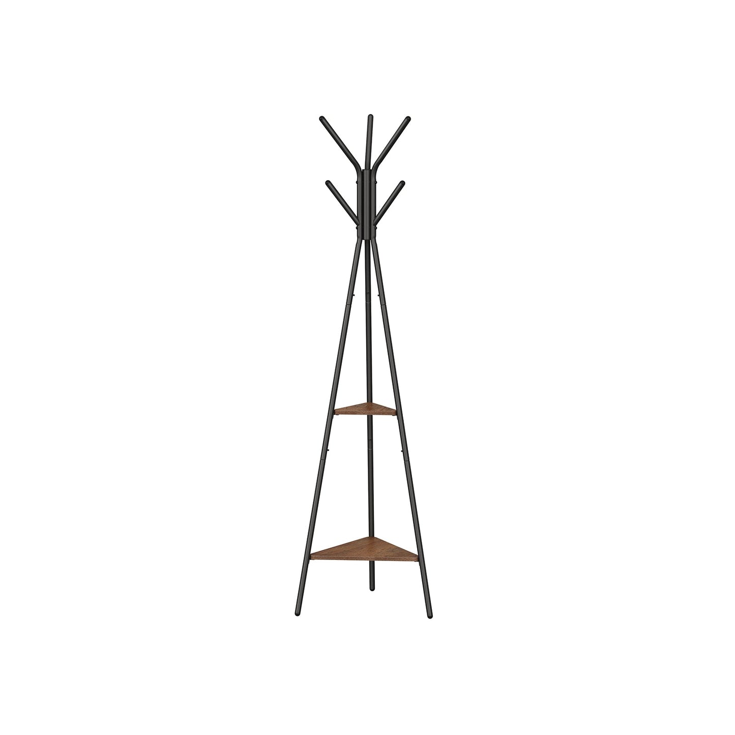 Coat Hanger Stand, Hall Tree with 2 Shelves