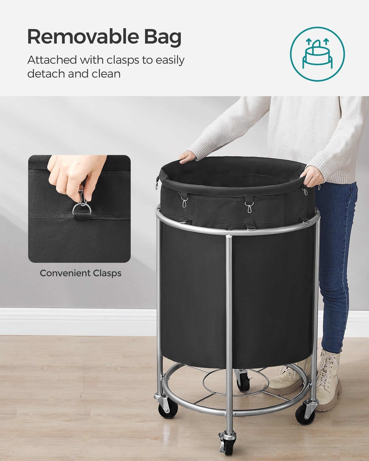 45 Gal. Laundry Basket with Wheels