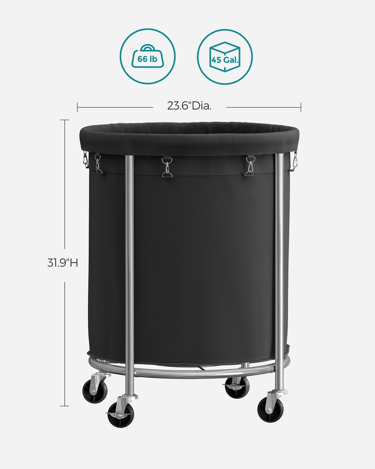 45 Gal. Laundry Basket with Wheels