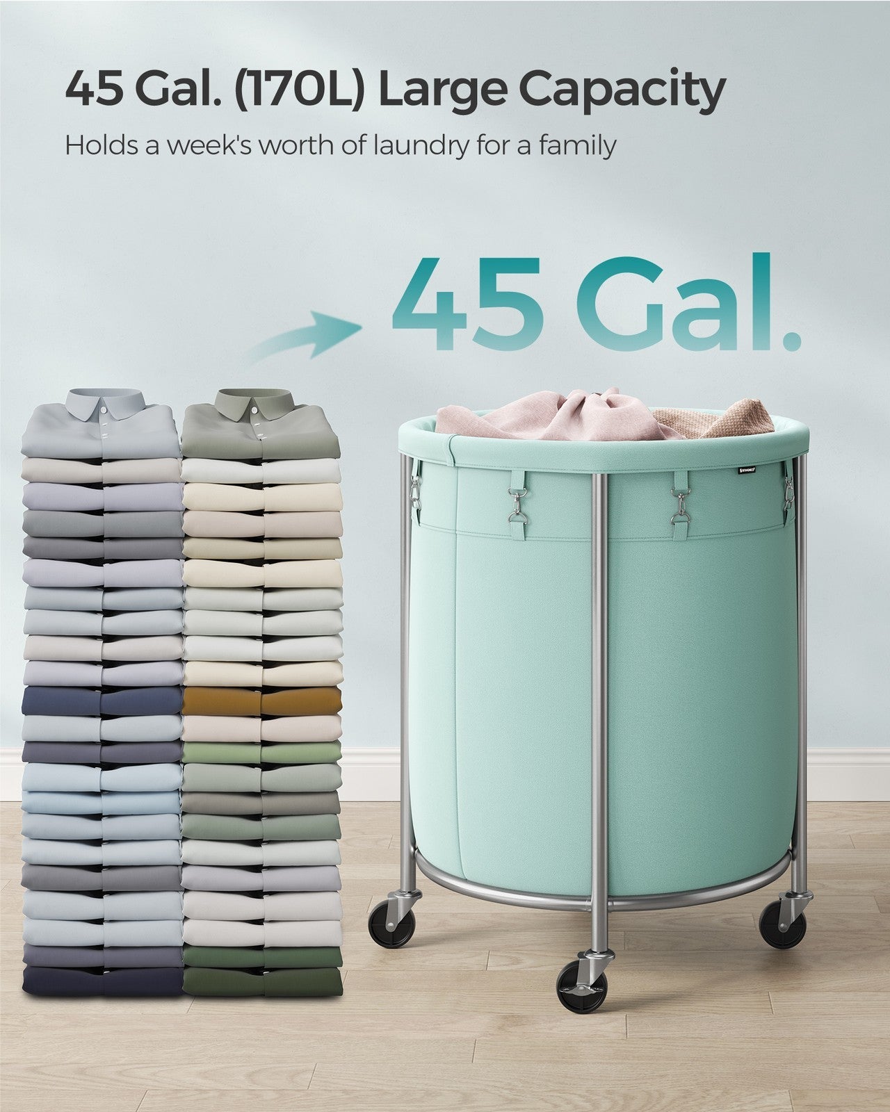 45 Gal. Laundry Basket with Wheels