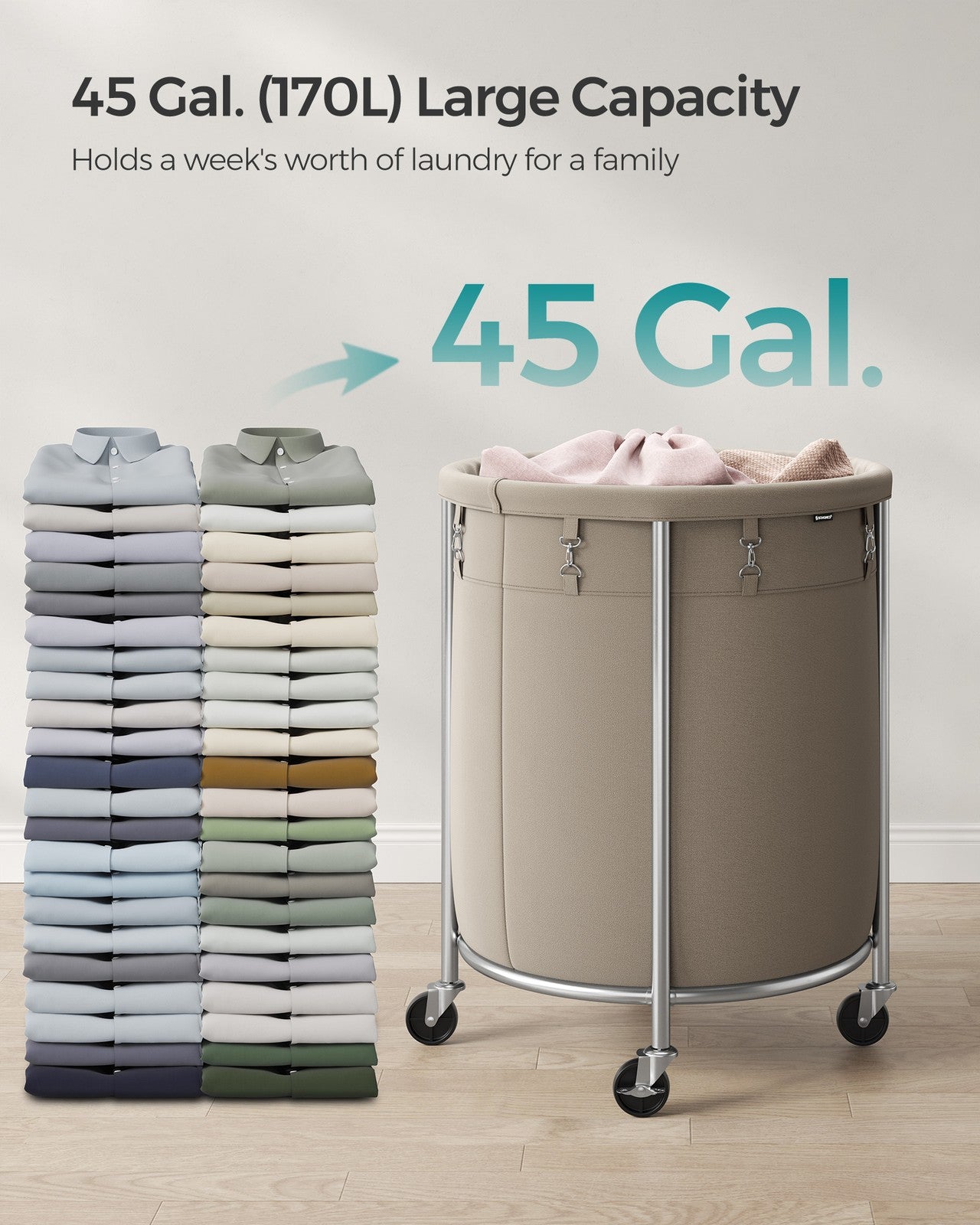 45 Gal. Laundry Basket with Wheels