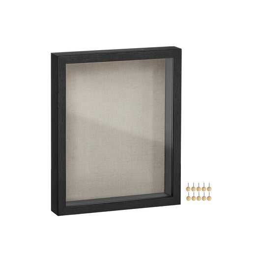 8x10 Black Box Frame Display Case with Top Slot and Stick Pins