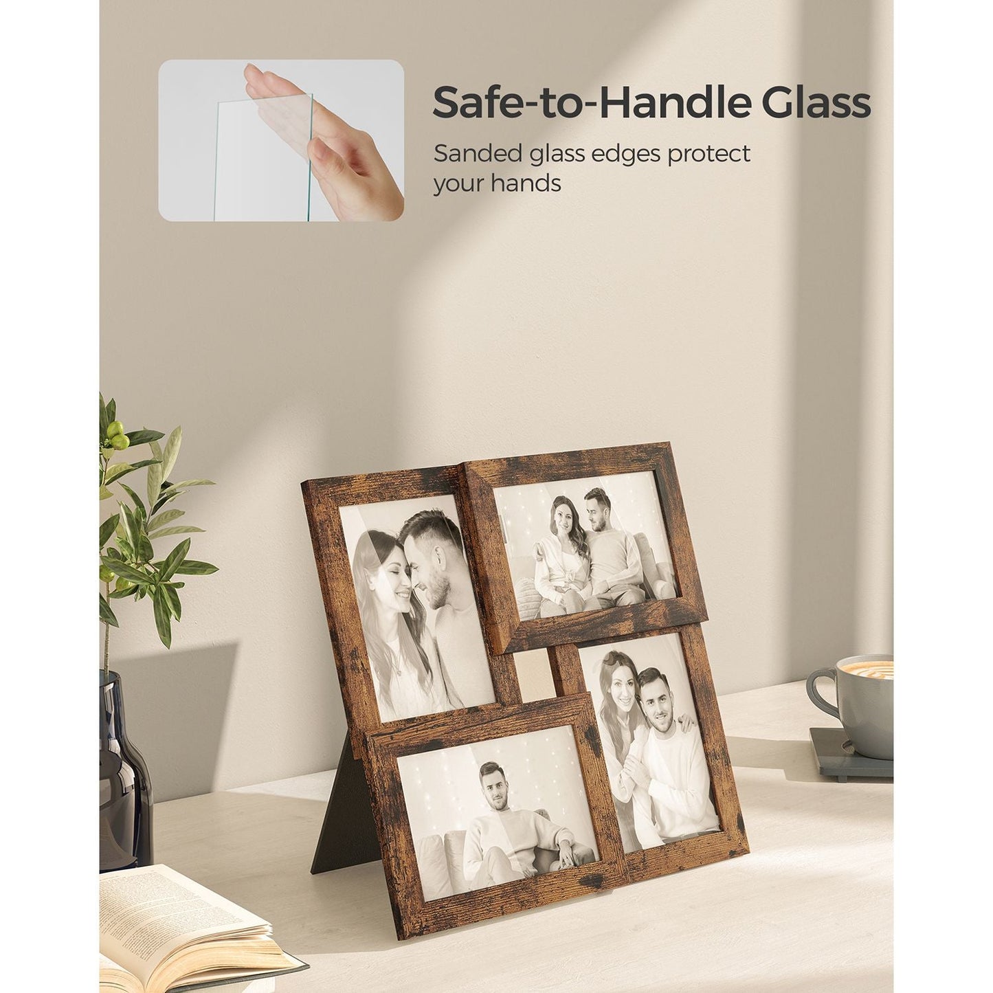 Family Photo Collage Frame Set of 4 for Wall Decor