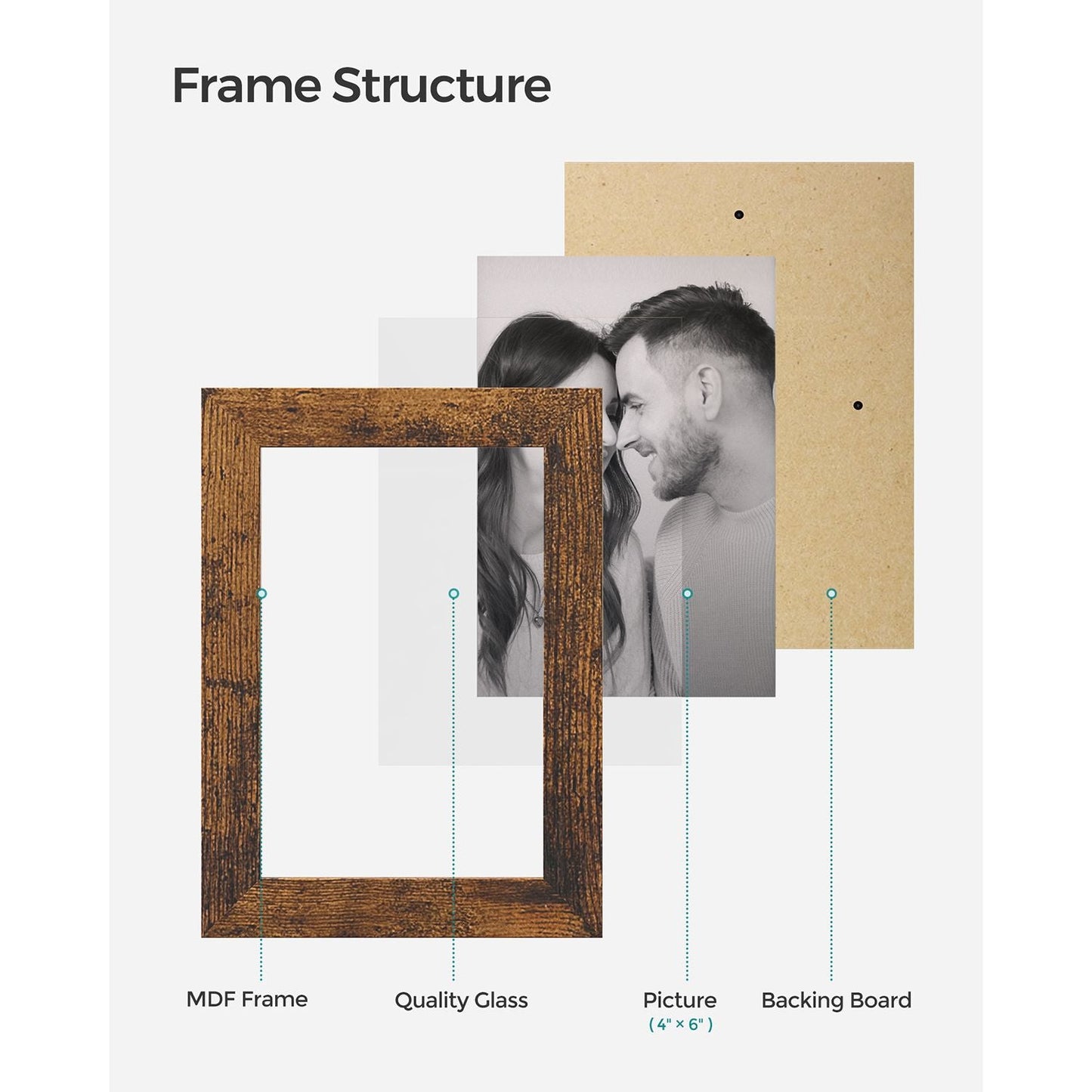 Family Photo Collage Frame Set of 4 for Wall Decor