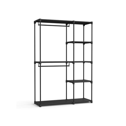 Freestanding Portable Closet with Shelves, Hanging Rods